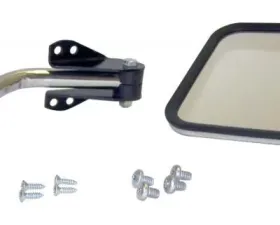 RT Offroad Chrome Arm & Mirror Kit for 1955-1986 CJ-5, CJ-6, CJ-7, CJ-8; Left (Driver) Side Jeep N/A