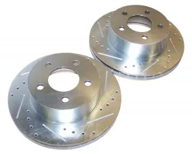 RT Offroad Left and Right Front High Performance Rear Cross Drilled and Slotted Rotor Set Jeep Front