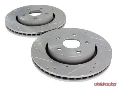 RT Offroad Performance Front Cross Drilled & Slotted Rotor Set for Jeep WK, XK w/o SR8 Pkg Jeep Front - RT31003