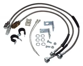 RT Offroad Stainless Steel Brake Hose Kit for Jeep TJ, YJ, XJ, ZJ, ZG w/ Up to 6