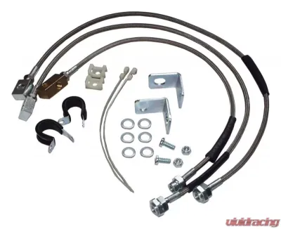 RT Offroad Stainless Steel Brake Hose Kit for Jeep TJ, YJ, XJ, ZJ, ZG w/ Up to 6" Lift Jeep Front and Rear - RT31015