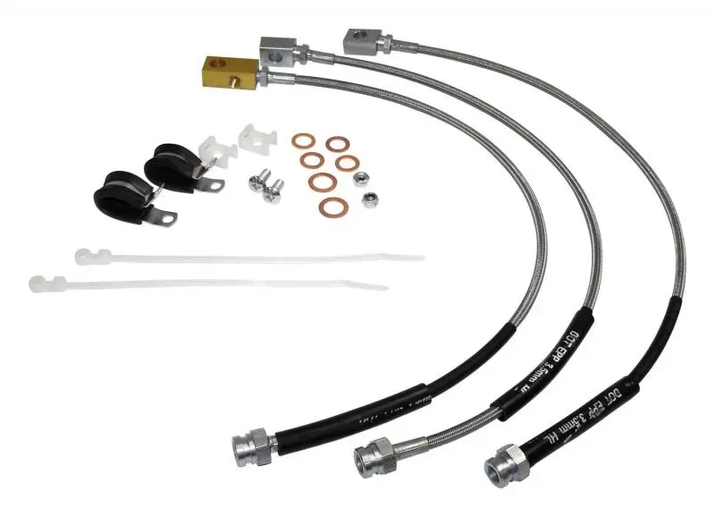 RT Offroad Stainless Steel Brake Hose Kit for 82-86 Jeep CJ-5, CJ-7, CJ-8 w/ up to 4" Lift Jeep Front and Rear - RT31016