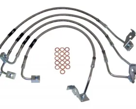 RT Offroad Stainless Steel Brake Hose Kit for 07-10 Jeep JK Wrangler w/ Up to 6