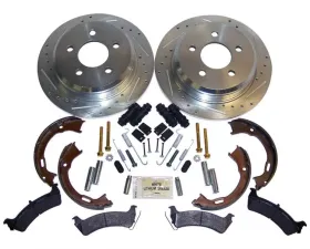 RT Offroad Rear Performance Brake Kit for Jeep ZJ, ZG, Drilled & Slotted Rotors & Hardware Jeep Grand Cherokee Rear 1994-1998