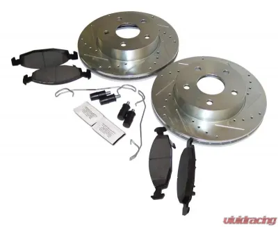 RT Offroad Front Performance Brake Kit for Jeep WJ, WG, Drilled & Slotted Rotors & Hardware Jeep Grand Cherokee Front 1999-2002 - RT31035
