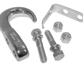 RT Offroad Chrome Tow Hook Kit for 1955-86 Jeep CJ-5, CJ-6, CJ-7, CJ-8; Incl. Hardware Jeep Rear