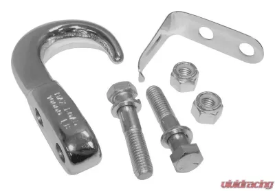 RT Offroad Chrome Tow Hook Kit for 1955-86 Jeep CJ-5, CJ-6, CJ-7, CJ-8; Incl. Hardware Jeep Rear - RT33014