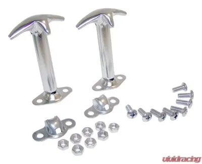 RT Offroad Stainless Steel Hood Catch Kit, Left & Right Jeep - RT34011
