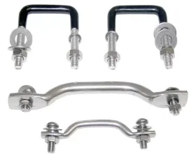 RT Offroad Stainless Windshield Tie Down Kit, Left & Right Front, Includes Hardware Jeep