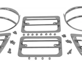 RT Offroad Six Piece Stainless Steel Headlight / Tail Light Guard Set for Jeep TJ Wrangler Jeep