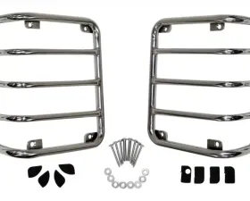RT Offroad Stainless Steel Tail Light Guard Set for 07-18 Jeep JK Wrangler; Incl. Hardware Jeep Wrangler 2007-2018