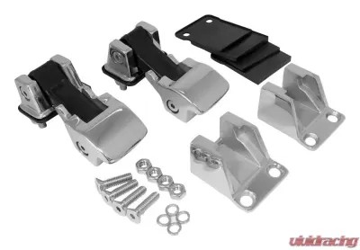 RT Offroad TJ Style Polished Stainless Steel Hood Catch Kit for Jeep 55-86 CJs and 87-95 YJ Jeep - RT34083