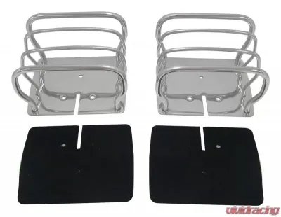 RT Offroad Stainless Steel Euro Tail Lamp Guards for 76-86 CJ-7, CJ-8, YJ, TJ Wrnglrs; L,R Jeep - RT34090