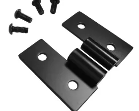 RT Offroad Door Hinge Bracket Set, Left & Right Front Lower, Matte Black, Stainless Steel Jeep Front Left Lower
