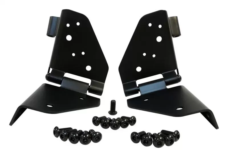 RT Offroad Black Windshield Hinge Set for Jeep 87-95 YJ Wrangler and 76-86 CJ-5, CJ-7, CJ-8 Jeep - RT34096