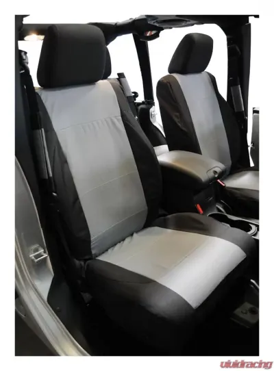 RT Offroad Front Polycanvas Seat Covers, Black/Gray for 2007-2010 Jeep JK Wrangler Jeep Wrangler Front 2007-2010 - SC30021