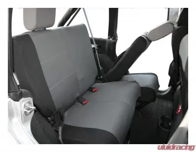 RT Offroad Rear Polycanvas Seat Cover for Jeep 07-11 JK Wrangler w/ 4-Doors; Black/Gray Jeep Wrangler Rear 2007-2011 - SC30221