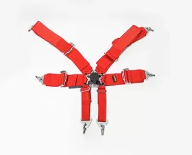 Status Racing Original Logo 6 Point Racing Harness Kit Red CLEARANCE