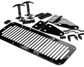 Rampage Hood Set Windshield hood stops Jeep Wrangler 1987-1995