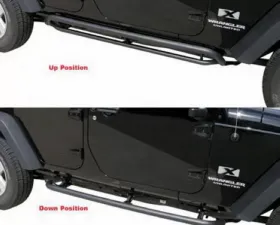 Rampage SRS Side Bar Retractable RockerGuard Step Jeep Wrangler 2007-2018