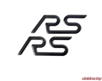 Tufskinz "RS" Rear Spoiler Letter Inserts Fits 2016-2018 Ford Focus RS 2 Piece Kit In Matte Black - FOC001-BLK-M