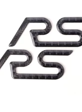 Tufskinz "RS" Rear Spoiler Letter Inserts Fits 2016-2018 Ford Focus RS 2 Piece Kit In Domed Carbon Fiber                                     - FOC001-DCF-G - Image 2