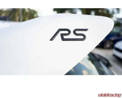 Tufskinz "RS" Rear Spoiler Letter Inserts Fits 2016-2018 Ford Focus RS 2 Piece Kit In Domed Carbon Fiber - FOC001-DCF-G