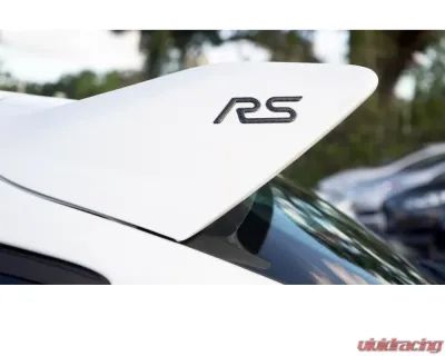 Tufskinz "RS" Rear Spoiler Letter Inserts Fits 2016-2018 Ford Focus RS 2 Piece Kit In Domed Carbon Fiber - FOC001-DCF-G