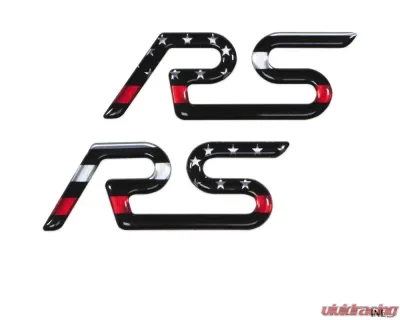 Tufskinz "RS" Rear Spoiler Letter Inserts Fits 2016-2018 Ford Focus RS 2 Piece Kit In Thin Red Line Edition - FOC001-GTO-002-G