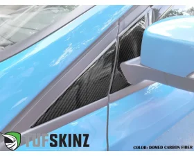 Tufskinz A-Door Pillar Overlay Fits 2015-2018 Ford Focus RS St 5 Piece Kit In Domed Carbon Fiber