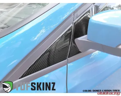 Tufskinz A-Door Pillar Overlay Fits 2015-2018 Ford Focus RS St 5 Piece Kit In Domed Carbon Fiber - FOC004-DCF-G