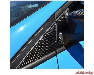 Tufskinz A-Door Pillar Overlay Fits 2015-2018 Ford Focus RS St 5 Piece Kit In Domed Carbon Fiber - FOC004-DCF-G