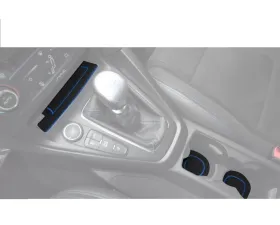 Tufskinz Interior Cup Holder Inserts Fits 2016-2018 Ford Focus RS 15 Piece Kit In Black/Blue