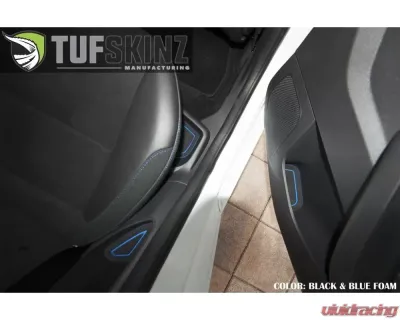 Tufskinz Interior Cup Holder Inserts Fits 2016-2018 Ford Focus RS 15 Piece Kit In Black/Blue - FOC018-FBL-X