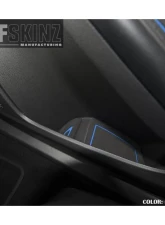 Tufskinz Interior Cup Holder Inserts Fits 2016-2018 Ford Focus RS 15 Piece Kit In Black/Blue                                     - FOC018-FBL-X - Image 6