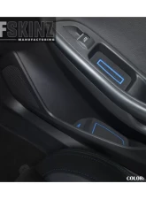 Tufskinz Interior Cup Holder Inserts Fits 2016-2018 Ford Focus RS 15 Piece Kit In Black/Blue                                     - FOC018-FBL-X - Image 7