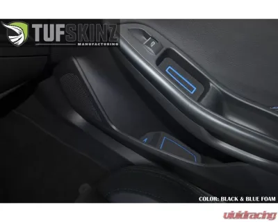Tufskinz Interior Cup Holder Inserts Fits 2016-2018 Ford Focus RS 15 Piece Kit In Black/Blue - FOC018-FBL-X