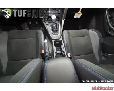 Tufskinz Interior Cup Holder Inserts Fits 2016-2018 Ford Focus RS 15 Piece Kit In Black/Blue - FOC018-FBL-X