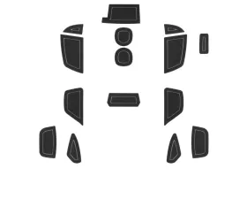 Tufskinz Interior Cup Holder Inserts Fits 2016-2018 Ford Focus RS 15 Piece Kit In Black/Gray
