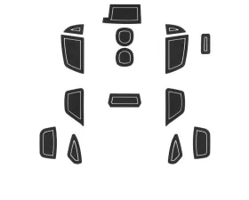 Tufskinz Interior Cup Holder Inserts Fits 2016-2018 Ford Focus RS 15 Piece Kit In Black/White