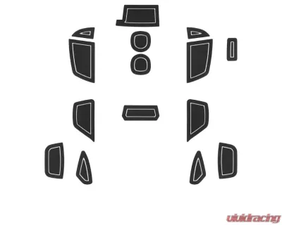 Tufskinz Interior Cup Holder Inserts Fits 2016-2018 Ford Focus RS 15 Piece Kit In Black/White - FOC018-FWE-X