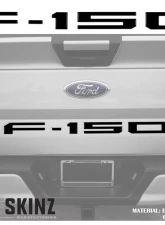 Tufskinz "F-150" Tailgate Letter Inserts Fits 2018-2020 Ford F-150 5 Piece Kit In Matte Black                                     - FRD002-BLK-M - Image 2