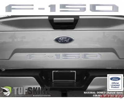 Tufskinz "F-150" Tailgate Letter Inserts Fits 2018-2020 Ford F-150 5 Piece Kit In Brushed Silver - FRD002-DUM-G