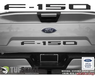 Tufskinz "F-150" Tailgate Letter Inserts Fits 2018-2020 Ford F-150 5 Piece Kit In Raw Carbon Fiber - FRD002-RCF-X