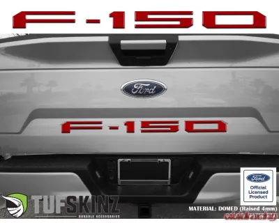 Tufskinz "F-150" Tailgate Letter Inserts Fits 2018-2020 Ford F-150 5 Piece Kit In Matte Red - FRD002-RED-M