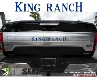 Tufskinz "King Ranch" Tailgate Letter Inserts Fits 2018-2020 Ford F-150 King Ranch 9 Piece Kit In Lightning Blue - FRD009-GBL-G