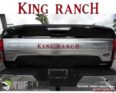 Tufskinz "King Ranch" Tailgate Letter Inserts Fits 2018-2020 Ford F-150 King Ranch 9 Piece Kit In Gloss Red - FRD009-RED-G