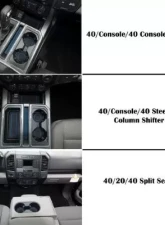 Tufskinz Interior Cup Holder Inserts Fits 2017-2020 F-150 40/Console/40 Console Shifter With Center Dash Speaker 7 Piece In Black/Black                                     - FRD010-FBK-X - Image 2