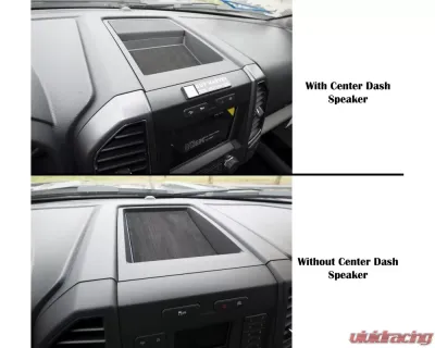 Tufskinz Interior Cup Holder Inserts Fits 2017-2020 Ford F-150 40/20/40 Split Seats With Center Dash Speaker 3 Piece Kit In Black/Gray - FRD014-FGY-X