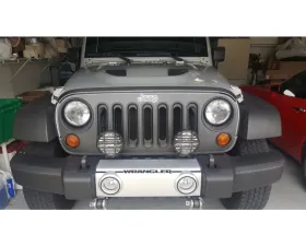 Tufskinz Front Grill Overlay With Logo Cut Out Fits 2007-2018 Jeep Wrangler Jk 1 Piece Kit In Raw Carbon Fiber